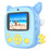 P7 2.4 Inch IPS Screen Kids Digital Camera Dual Lens Instant Printer with 32GB Card + Card Reader - Blue - 3