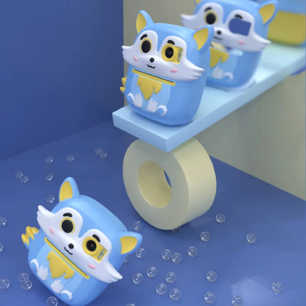 P7 2.4 Inch IPS Screen Cartoon Fox Kids Camera Instant Print Dual Lens HD Video Recorder for Children - Blue - 6