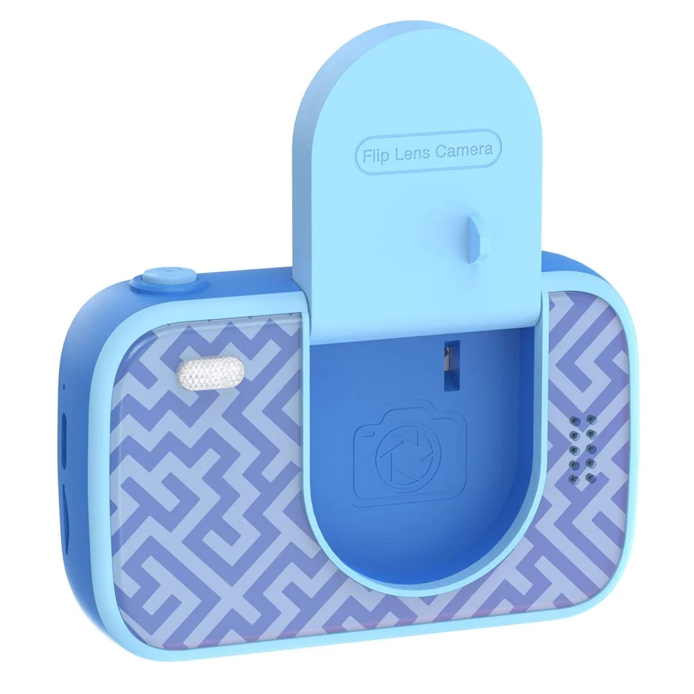 H19 2.4 Inch Screen Kids Camera Flip Lens Digital Camera HD Camcorder Built In Games ( without Tripod ) - Blue - 4