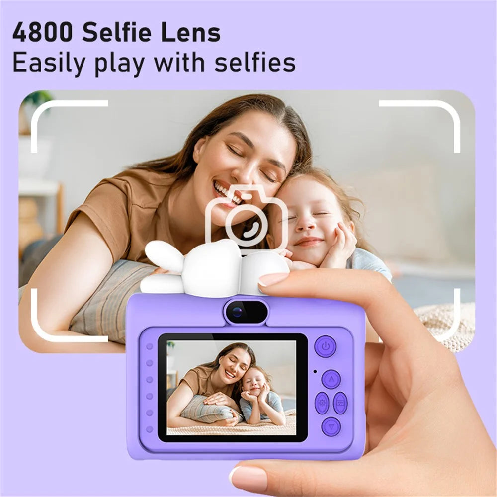 H05 Cartoon Animal Design 2.0 Inch HD Dual Lens 8X Zoom Digital Camera for Kids Video Recorder - Pink Unicorn - 5