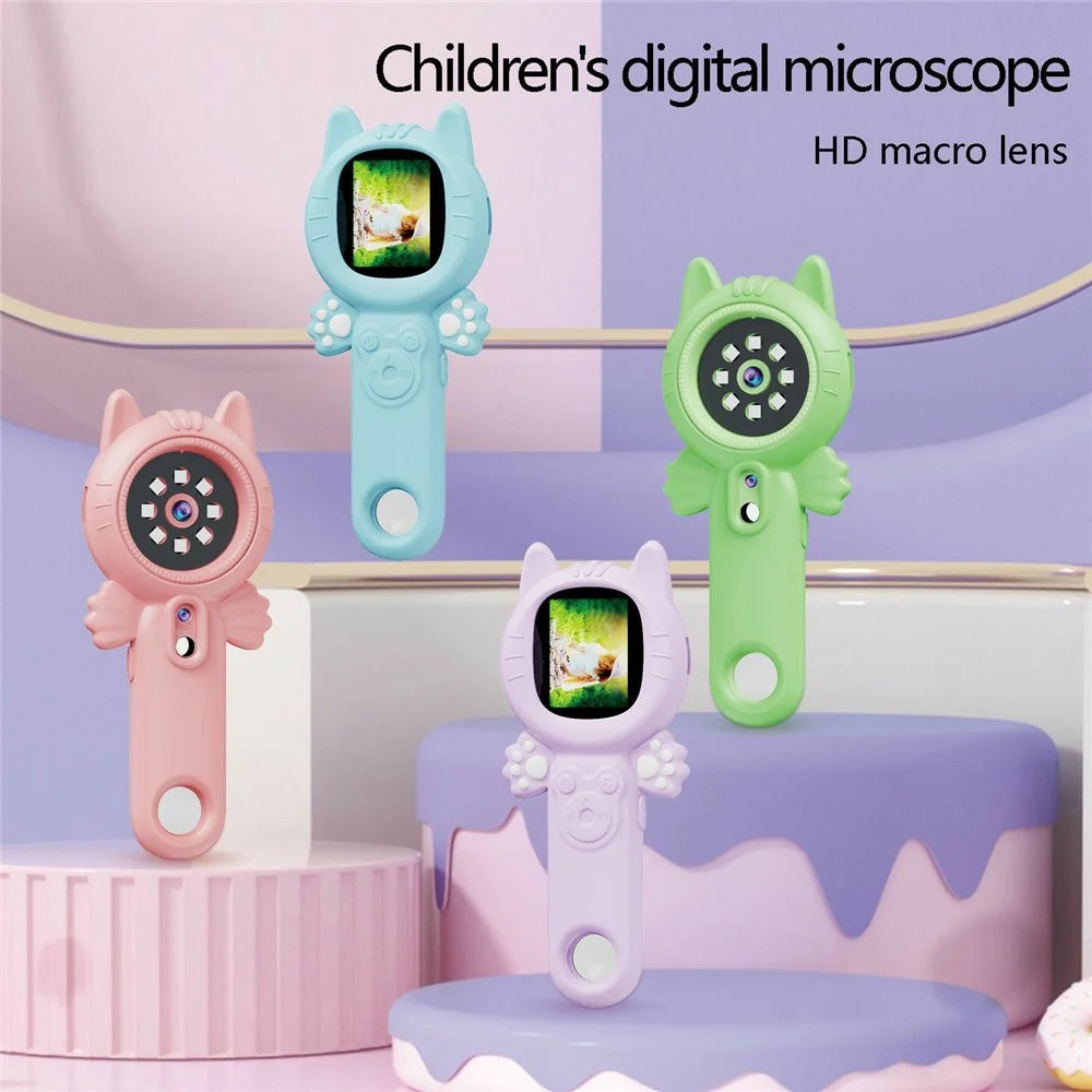 Z800 2.0 Inch Screen Children Digital Camera 500x Microscope Handheld Magnifying Glass with 32GB Memory Card - Pink - 2