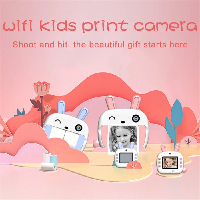 K09 2.4-inch Display Thermal Paper Print Camera for Children Portable Mini WiFi Instant Camera - Blue - 7