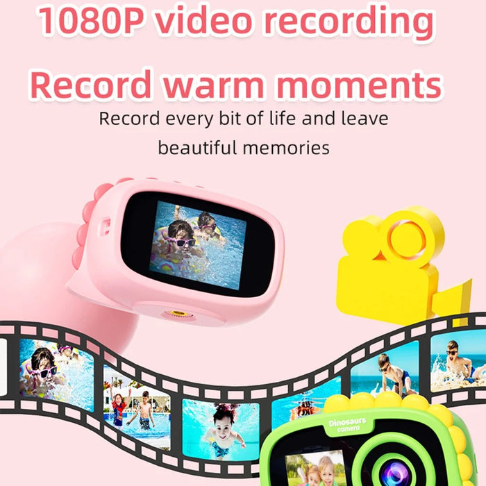 FAD Dual Screen Digital Camera Dinosaur Design 2.0 Inch HD Display Waterproof Video Recorder for Kids - Blue - 6