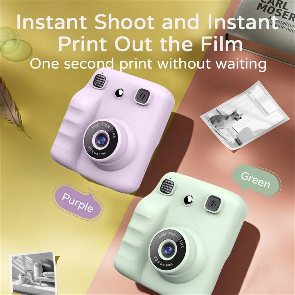 A29 2.4 Inch IPS HD Screen VGA Lens Instant Photo Printing Video Recording Digital Camera for Kids - Green - 6