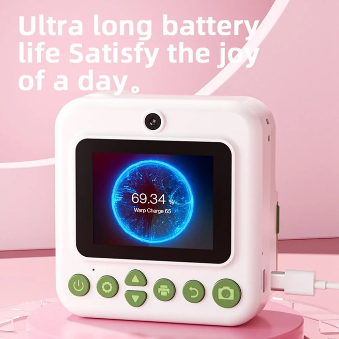 P03 Instant Print Camera for Kids 1080P Digital Video Camcorder Dual Cameras with 3 Rolls Print Paper - Pink - 7