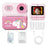 P03 Instant Print Camera for Kids Pattern Print 2.4 Inch HD 1080P Dual Camera with 32G Memory Card+Card Reader - Pink - 1