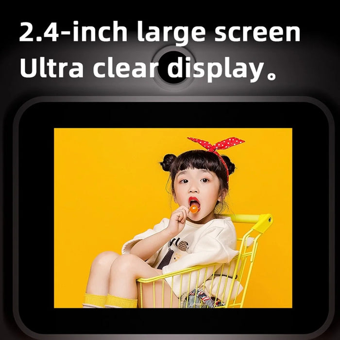 P03 Instant Print Camera for Kids Pattern Print 2.4 Inch HD 1080P Dual Camera with 32G Memory Card+Card Reader - Pink - 7