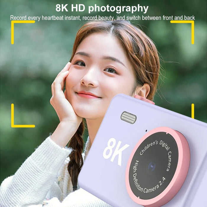 H4 Mini Pocket Camera 1080P Ultra HD 8K Student Digital Camera 2.4-inch LCD Camera with Flash - Green - 6