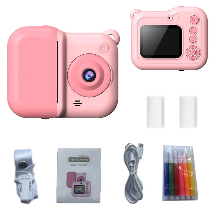 Q80 2.4 Inch IPS Screen Instant Print Digital Camera HD Dual Lens Portable Video Recorder - Pink - 7