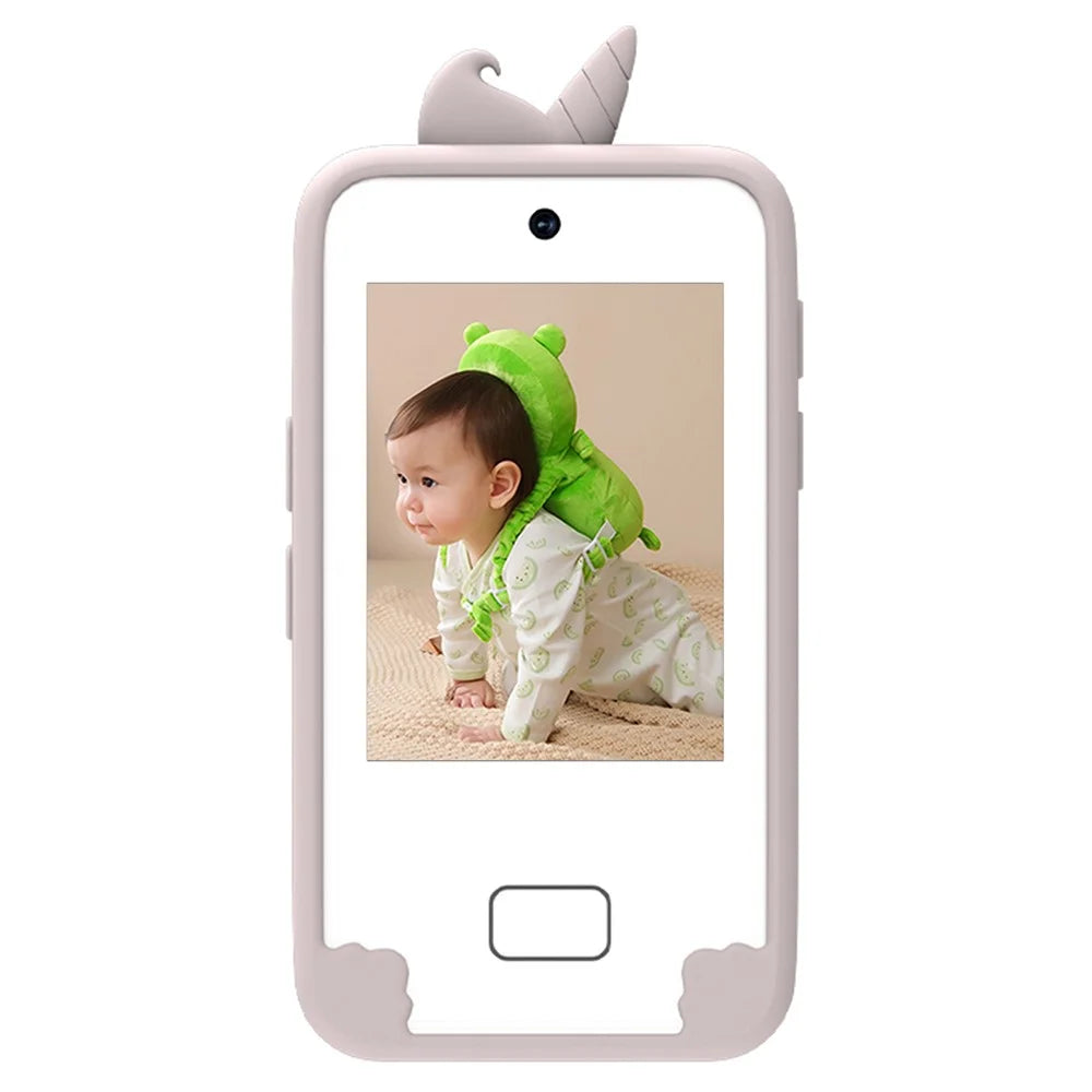 D16 2.8 Inch HD Screen Dual Lens Kids Camera Touch Screen Toddler Learning Phone Toy with Silicone Case - Pink / Unicorn - 3