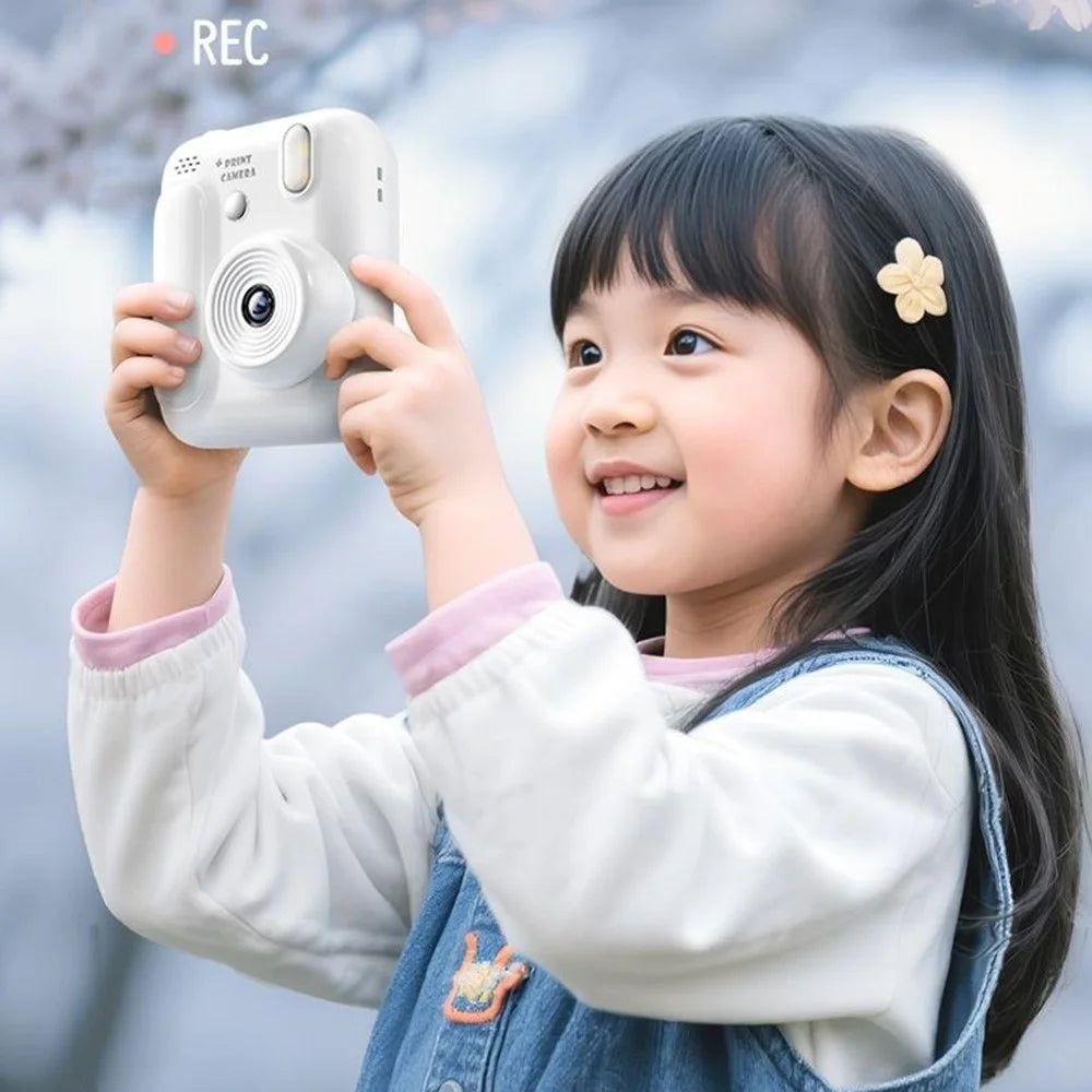 Z700 2.4 Inch IPS Screen Instant Print Camera for Kids Support Single Color Print, with 32G Memory Card and Card Reader - White - 5