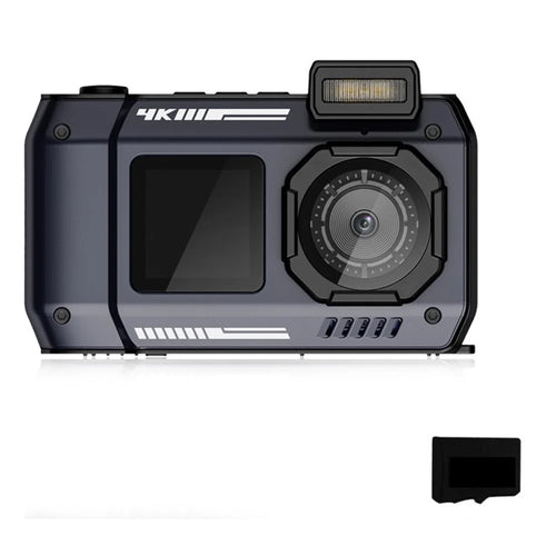D50 Waterproof Action Camera Portable Outdoor Sports Dual Screen Camera with 32G TF Card - Black - 1