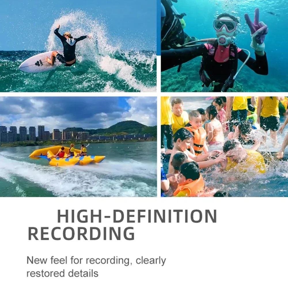 D50 Waterproof Action Camera Portable Outdoor Sports Dual Screen Camera with 32G TF Card - Black - 4