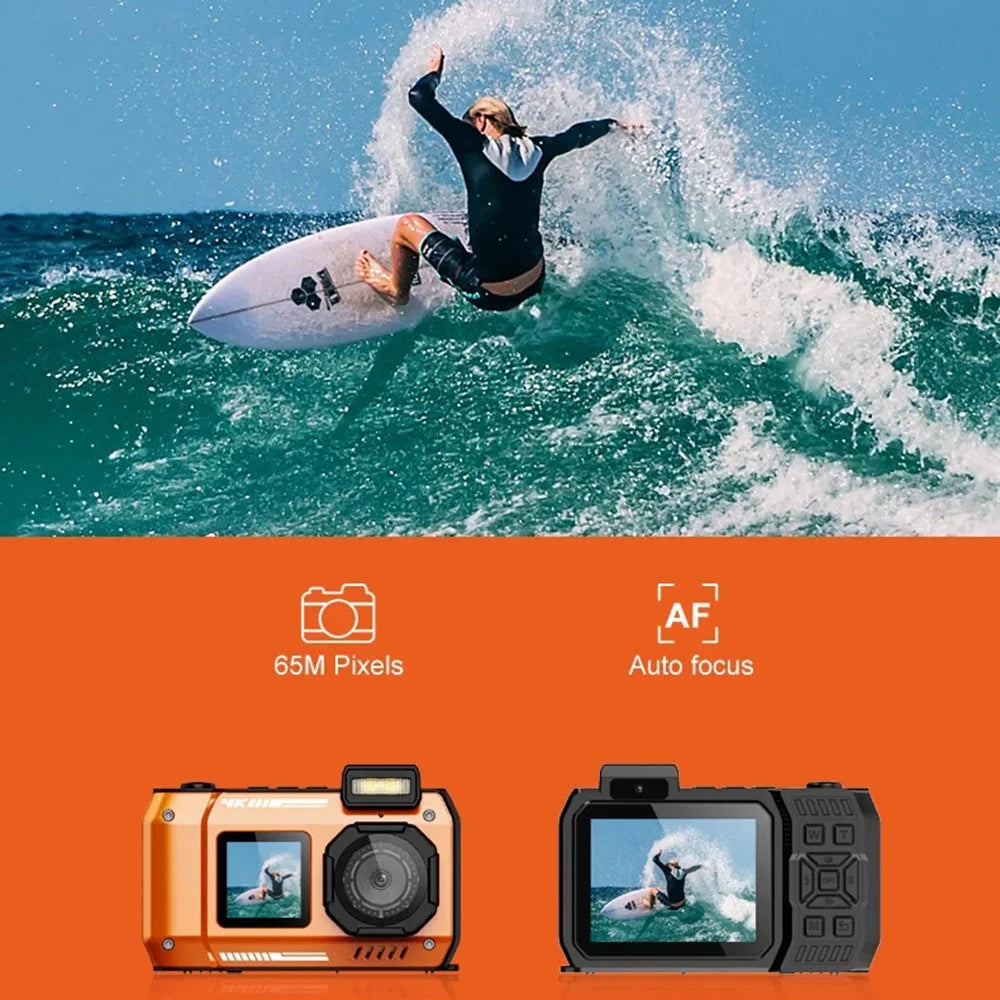 D50 Waterproof Action Camera Portable Outdoor Sports Dual Screen Camera with 32G TF Card - Black - 6