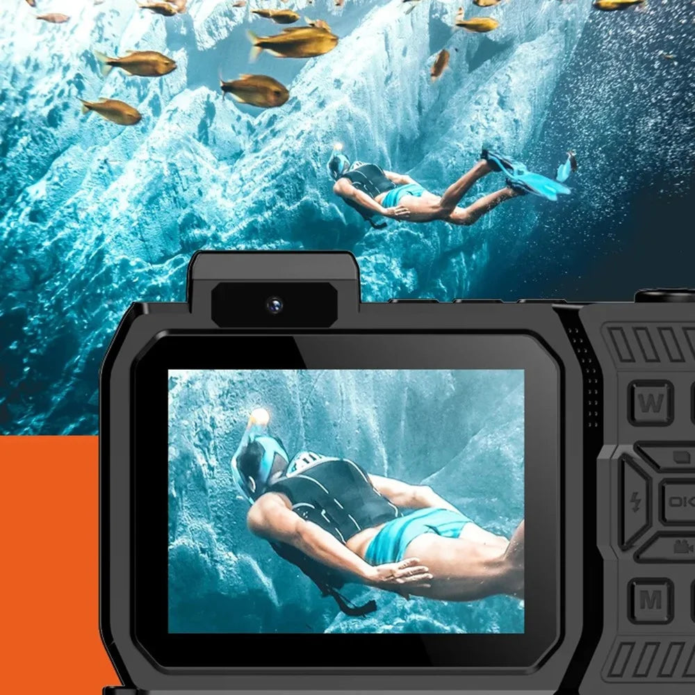 D50 Waterproof Action Camera Portable Outdoor Sports Dual Screen Camera with 32G TF Card - Black - 7