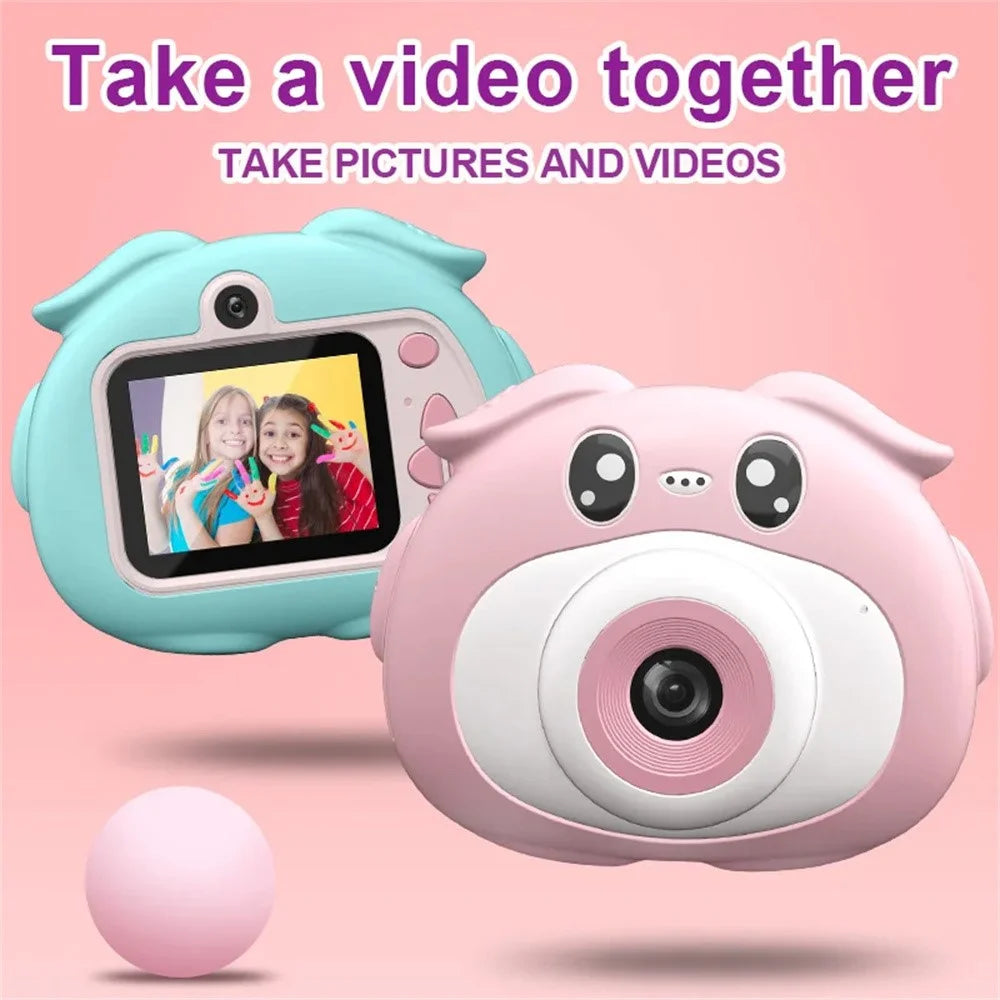 K69 For Kids Digital Camera Cartoon Animal Design 8X Zoom 2.0 Inch HD Screen Dual Lens Video Recorder - Blue - 3