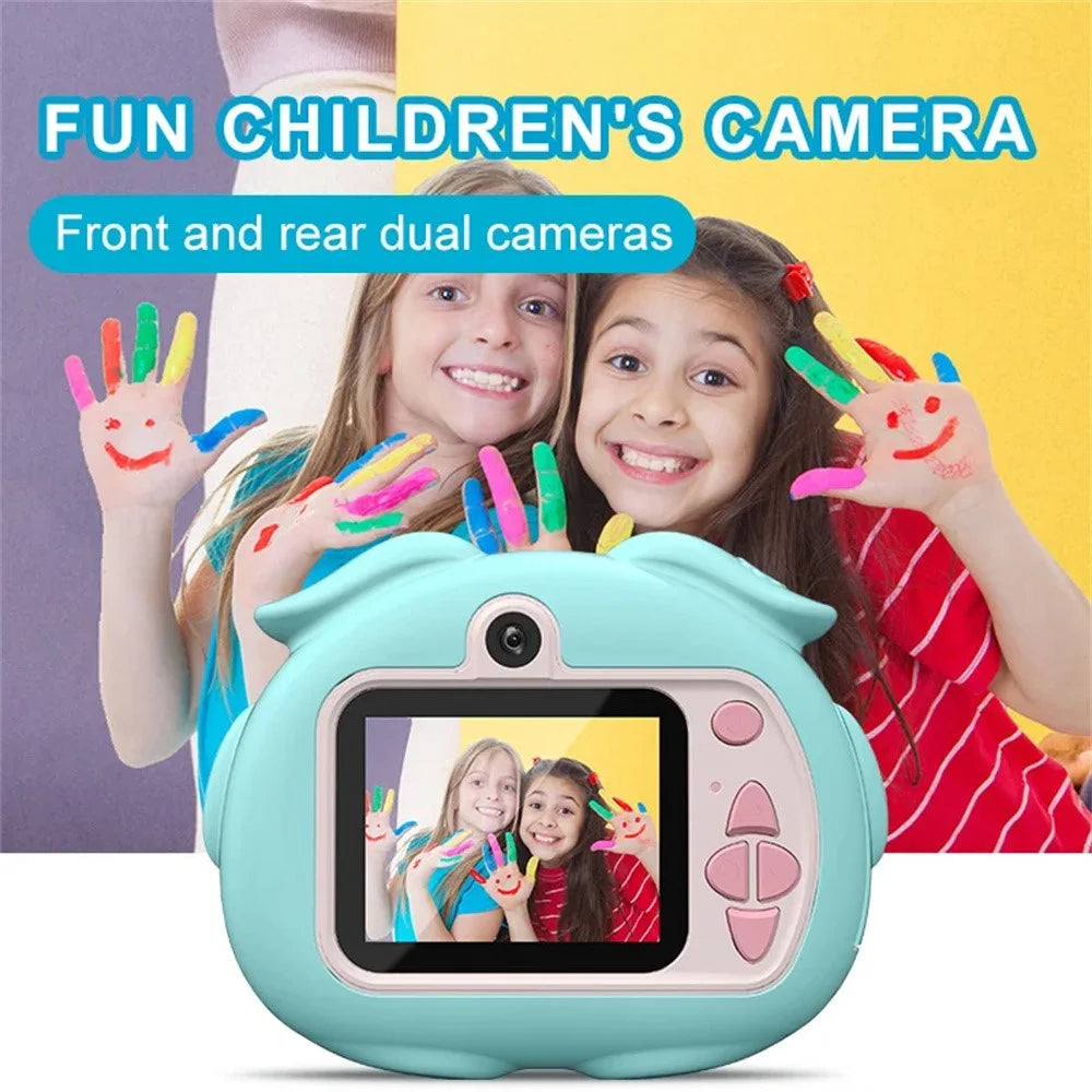 K69 For Kids Digital Camera Cartoon Animal Design 8X Zoom 2.0 Inch HD Screen Dual Lens Video Recorder - Blue - 4