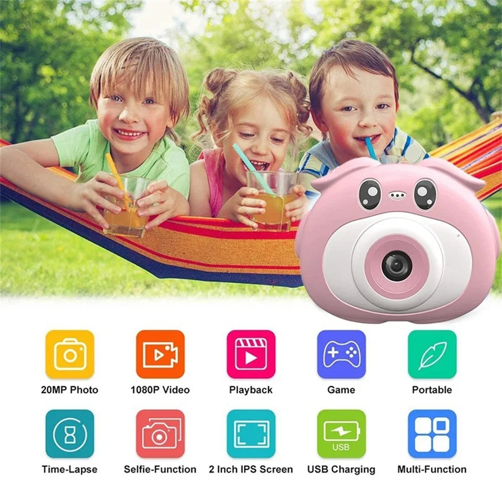 K69 For Kids Digital Camera Cartoon Animal Design 8X Zoom 2.0 Inch HD Screen Dual Lens Video Recorder - Blue - 5