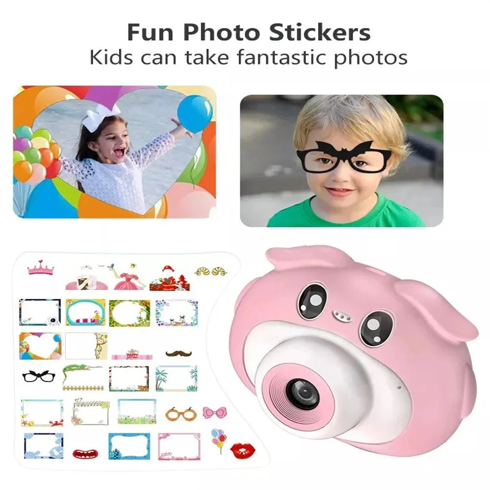 K69 For Kids Digital Camera Cartoon Animal Design 8X Zoom 2.0 Inch HD Screen Dual Lens Video Recorder - Blue - 6