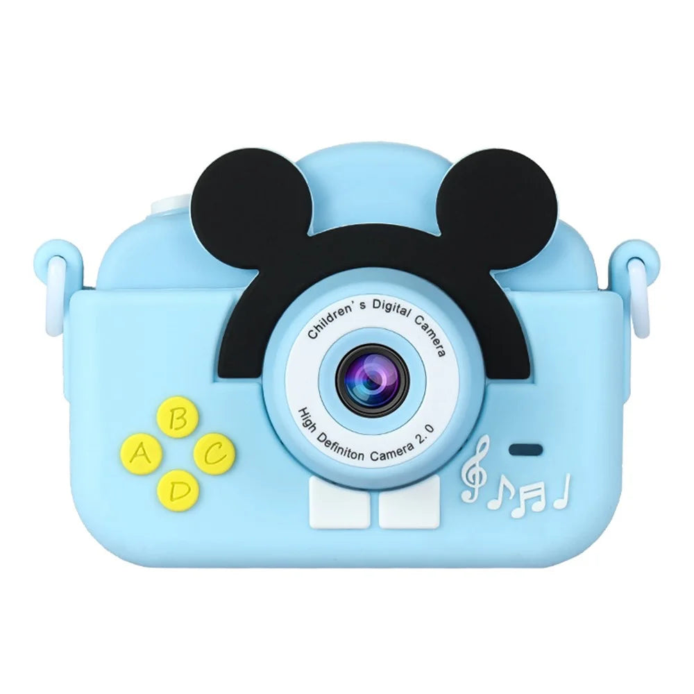 A5 2.0-inch IPS Screen Mouse Shape Kids Camera Cute Cartoon Digital HD Dual Lens Camera - Blue - 1