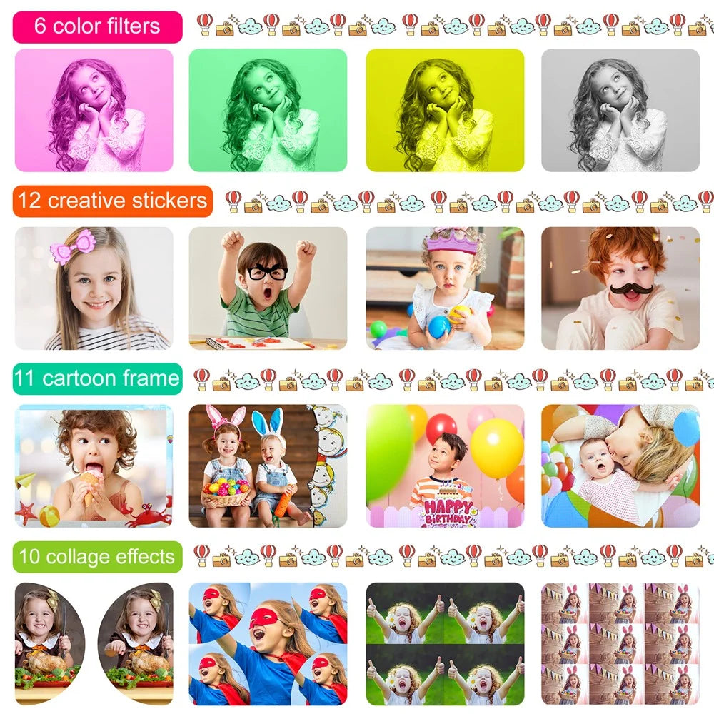 A5 2.0-inch IPS Screen Mouse Shape Kids Camera Cute Cartoon Digital HD Dual Lens Camera - Blue - 6