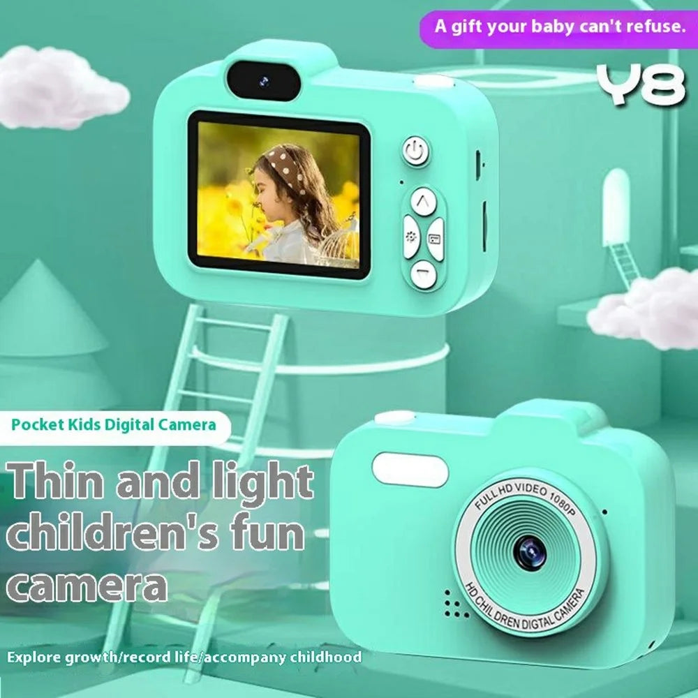 Y8 2.0 Inch Screen Kids Digital Camera Auto Focus Single Lens HD Video Recorder for Children - Pink - 3