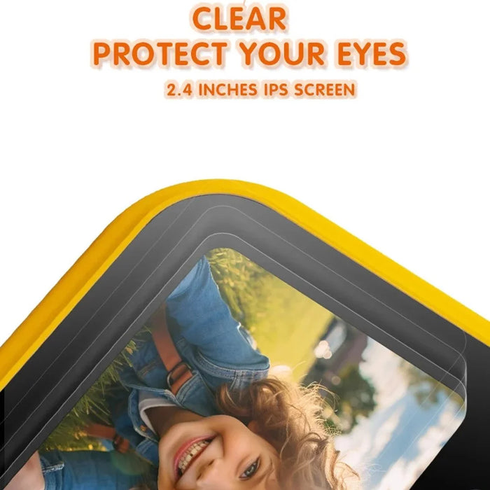 D60 3m Underwater 2.4 Inch IPS Screen Dual Lens Kids Camera with 32GB Memory Card (No Tripod) - Yellow - 3