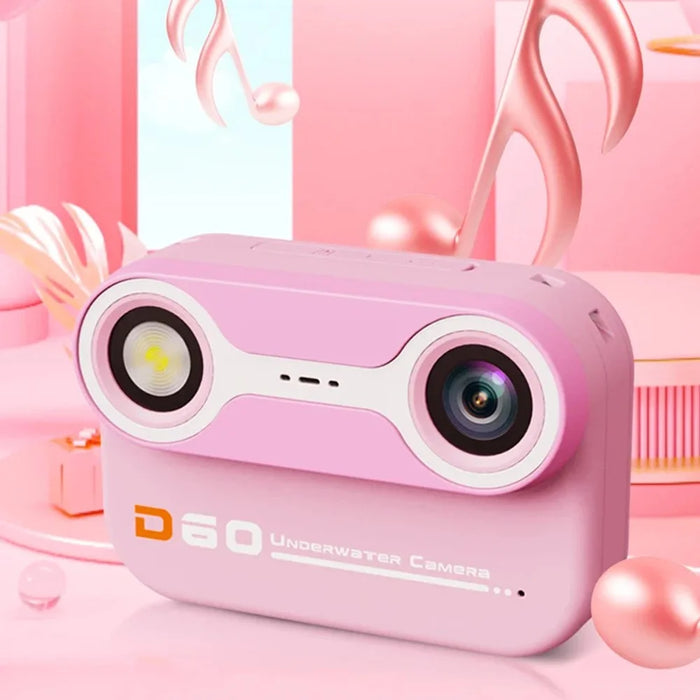 D60 3m Underwater 2.4 Inch IPS Screen Dual Lens Kids Camera with 32GB Memory Card (No Tripod) - Yellow - 6