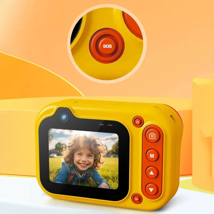D60 3m Underwater 2.4 Inch IPS Screen Dual Lens Kids Camera with 32GB Memory Card (No Tripod) - Yellow - 7