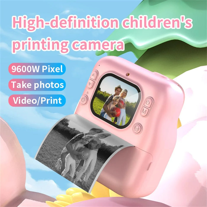 Y300H 2.0 Inch IPS Screen Portable Instant Print Digital Camera HD Video Recorder for Children - Pink - 3