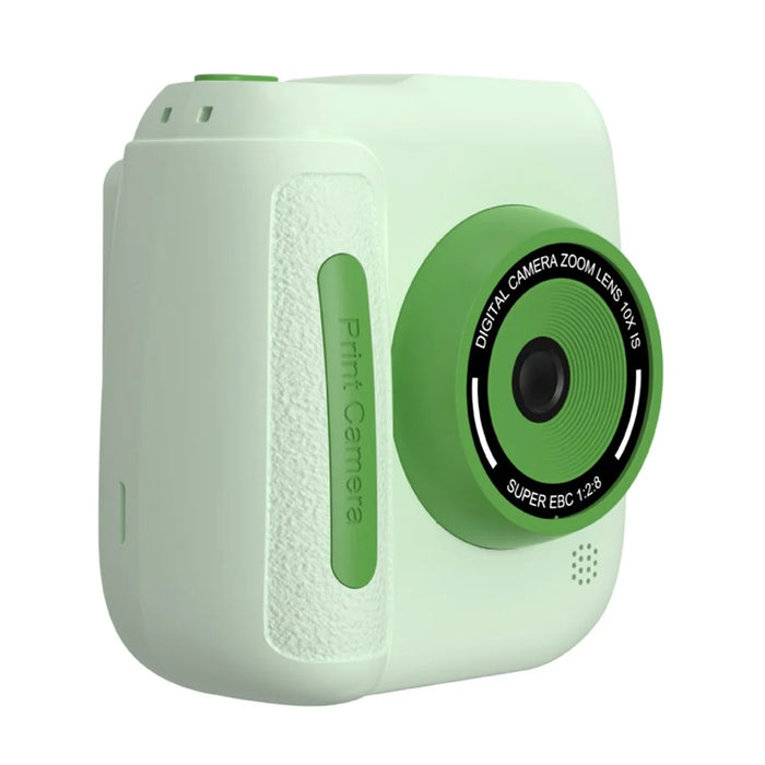 D102 2.4 Inch IPS Screen Instant Print Digital Camera for Kids 10X Zoom Dual HD Lens Video Recorder, with 32GB Card - Green - 1