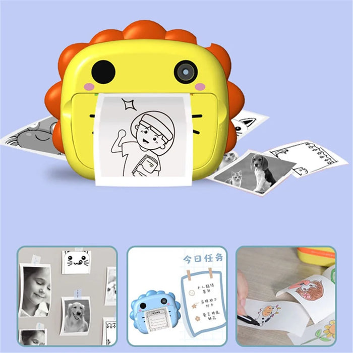 K05 Cute Cat Shape Dual Lens Camera 2.4 inch HD Screen Instant Print Kids Digital Camera - Yellow - 3
