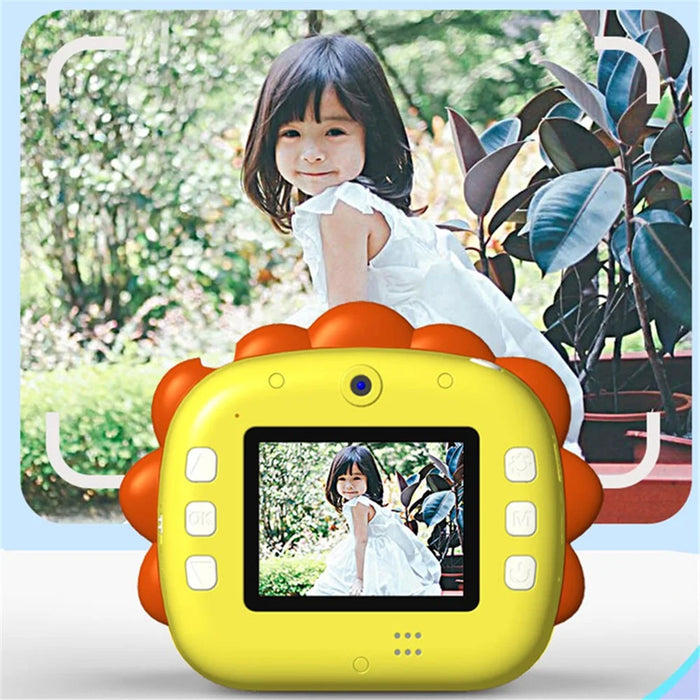 K05 Cute Cat Shape Dual Lens Camera 2.4 inch HD Screen Instant Print Kids Digital Camera - Yellow - 4