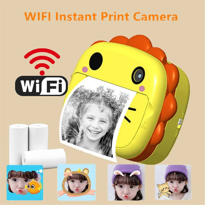 K05 Cute Cat Shape Dual Lens Camera 2.4 inch HD Screen Instant Print Kids Digital Camera - Yellow - 5