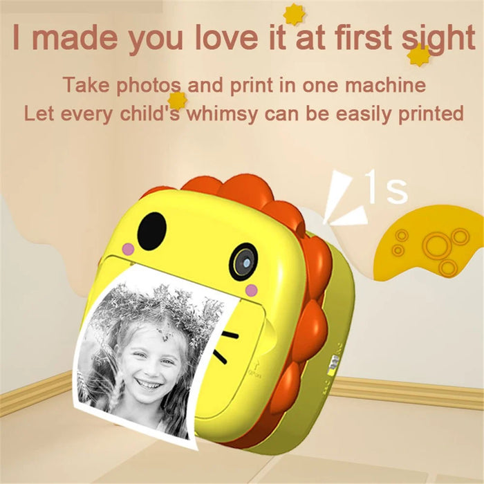 K05 Cute Cat Shape Dual Lens Camera 2.4 inch HD Screen Instant Print Kids Digital Camera - Yellow - 6