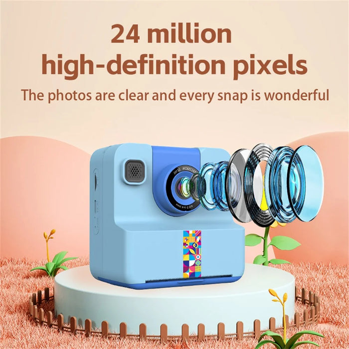 A30 2.4 Inch IPS Screen Instant Camera for Kids HD Flip Lens Video Recorder Built In Games - Blue - 5