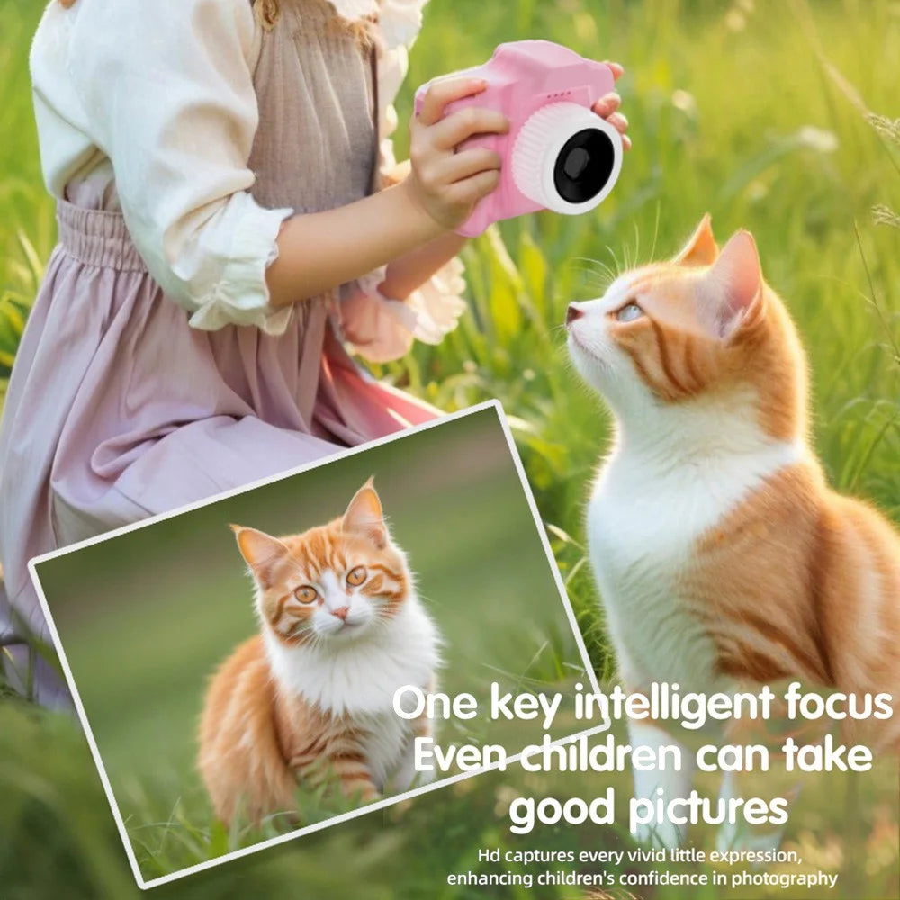T5S Cartoon Cat Digital Camera 2.0 Inch IPS Screen HD Dual Lens Video Recorder for Kids - Pink - 4