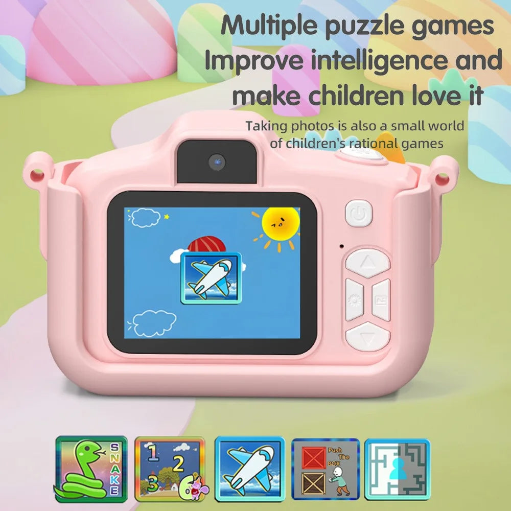 T5S Cartoon Cat Digital Camera 2.0 Inch IPS Screen HD Dual Lens Video Recorder for Kids - Pink - 6