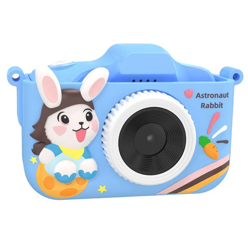 T6S Cartoon Rabbit Digital Camera for Kids 2.0 Inch IPS Screen HD Dual Lens Video Recorder - Blue - 1