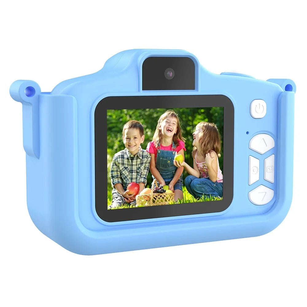 T6S Cartoon Rabbit Digital Camera for Kids 2.0 Inch IPS Screen HD Dual Lens Video Recorder, with 32GB Card + Card Reader - Blue - 2