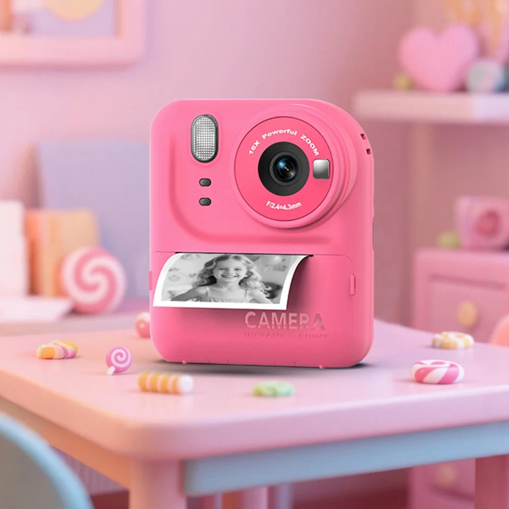 P89 HD Children Instant Print Camera Portable Kids Digital Camera Photo Printer with 32GB Memory Card - Blue - 7