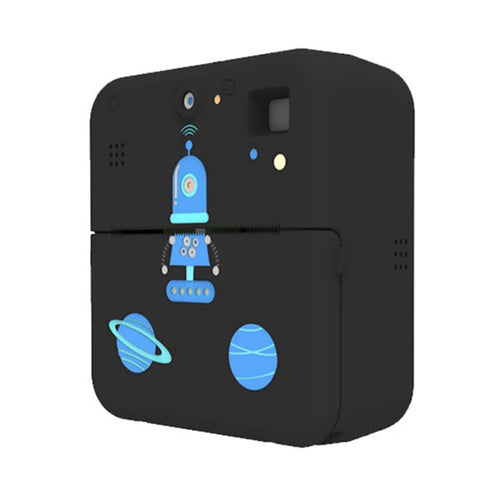 K12 Kids Digital Camera Thermal Printer Lightweight Portable Front / Rear HD Dual Lens Camera - Black - 1