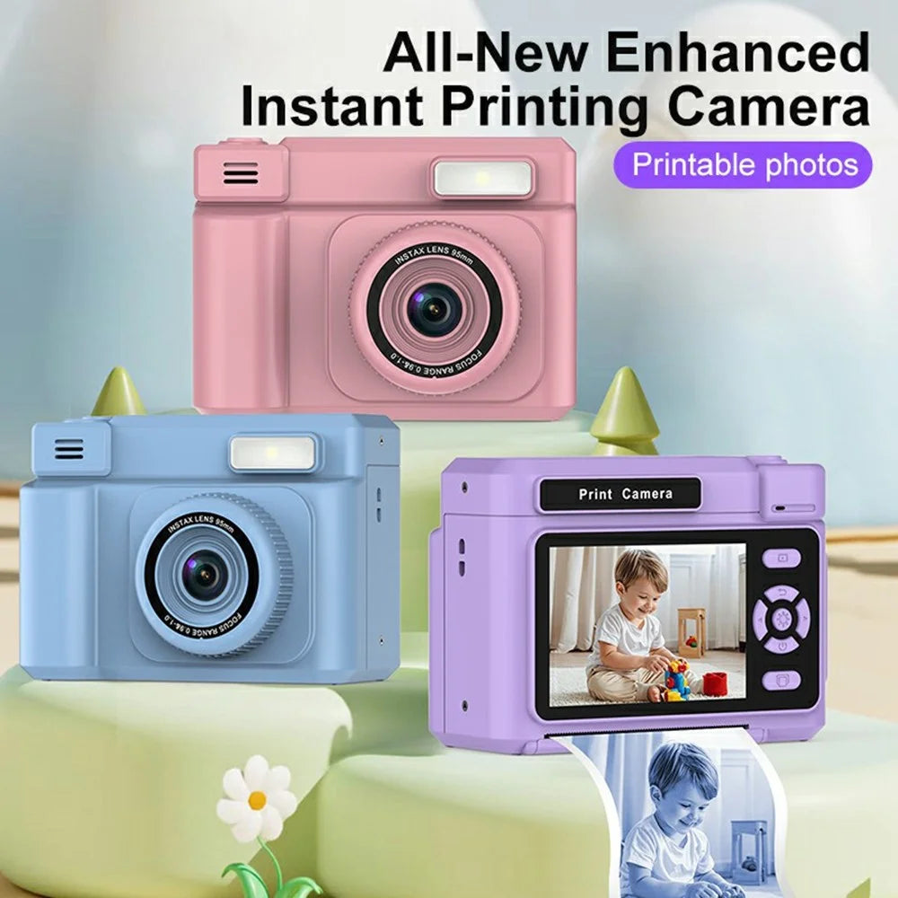 D15 For Kids Portable Video Recorder 2.4 Inch IPS Screen Instant Print Camera Built In Fill Light (Support Monochrome Printing) - Pink - 5