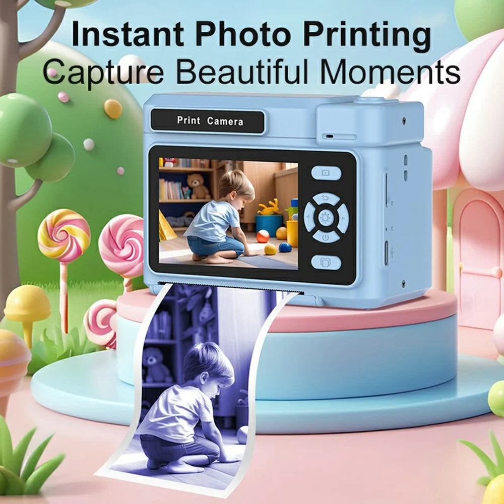 D15 For Kids Portable Video Recorder 2.4 Inch IPS Screen Instant Print Camera Built In Fill Light (Support Monochrome Printing) - Pink - 7