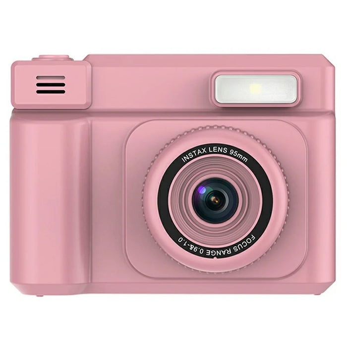 D15 For Kids Portable Video Recorder 2.4 Inch IPS Screen Instant Print Camera with 32GB Card + Card Reader (Support Monochrome Printing) - Pink - 1