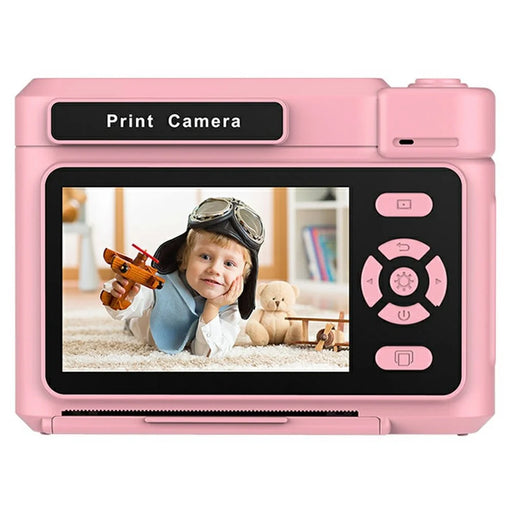 D15 For Kids Portable Video Recorder 2.4 Inch IPS Screen Instant Print Camera with 32GB Card + Card Reader (Support Monochrome Printing) - Pink - 2