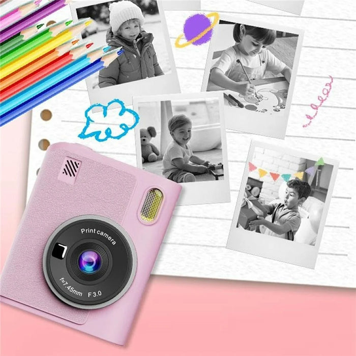 Z900 2.4 Inch Instant Print Camera Kids HD Video Recorder Support Monochrome Printing - Pink - 7