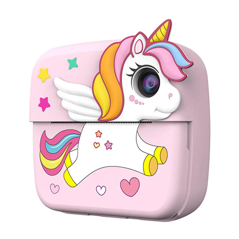 A28 2.4 Inch IPS Screen Instant Print Digital Camera for Kids Cartoon Animal Portable Video Recorder - Unicorn - 1