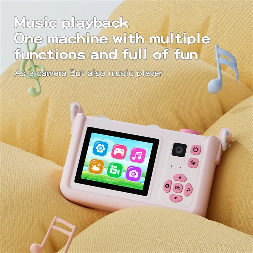 D32 2.0 Inch IPS Screen Digital Camera Dual Lens Cartoon Animal Video Recorder for Kids - Pink Unicorn - 2