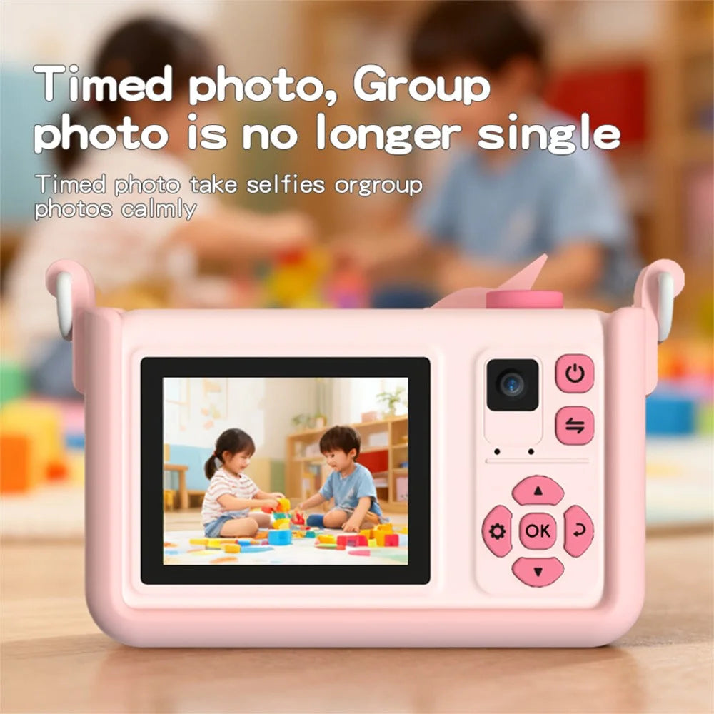 D32 2.0 Inch IPS Screen Digital Camera Dual Lens Cartoon Animal Video Recorder for Kids - Pink Unicorn - 6